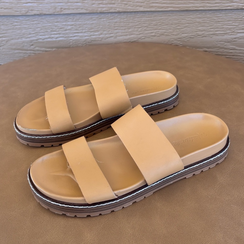 Madewell Women’s Double-Strap Slide Sandals in Tan Sz 8 - Picture 2 of 3